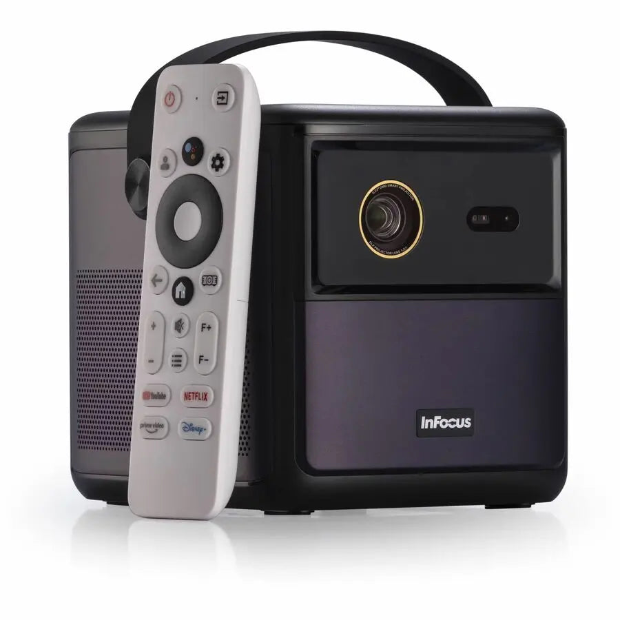 InFocus Crusader Master DLP Projector with Google TV™ Certified, 10-Hour Battery, and Smart Adjustment