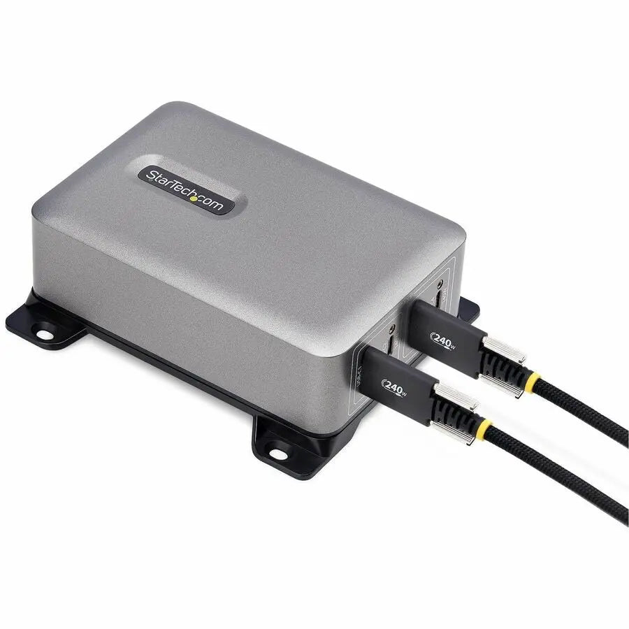 StarTech.com 4-Port Multi-Device USB-C Charger, 240W Total, 1-Port 140W EPR, Screw Locking Ports, Ideal for Boardrooms, 2x 10ft Cable Incl