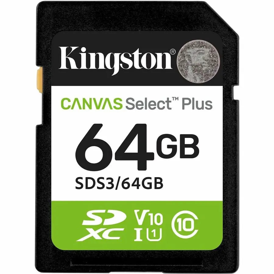 Kingston Canvas Select Plus 64GB SDXC Card with UHS-I Speed up to 150MB/s