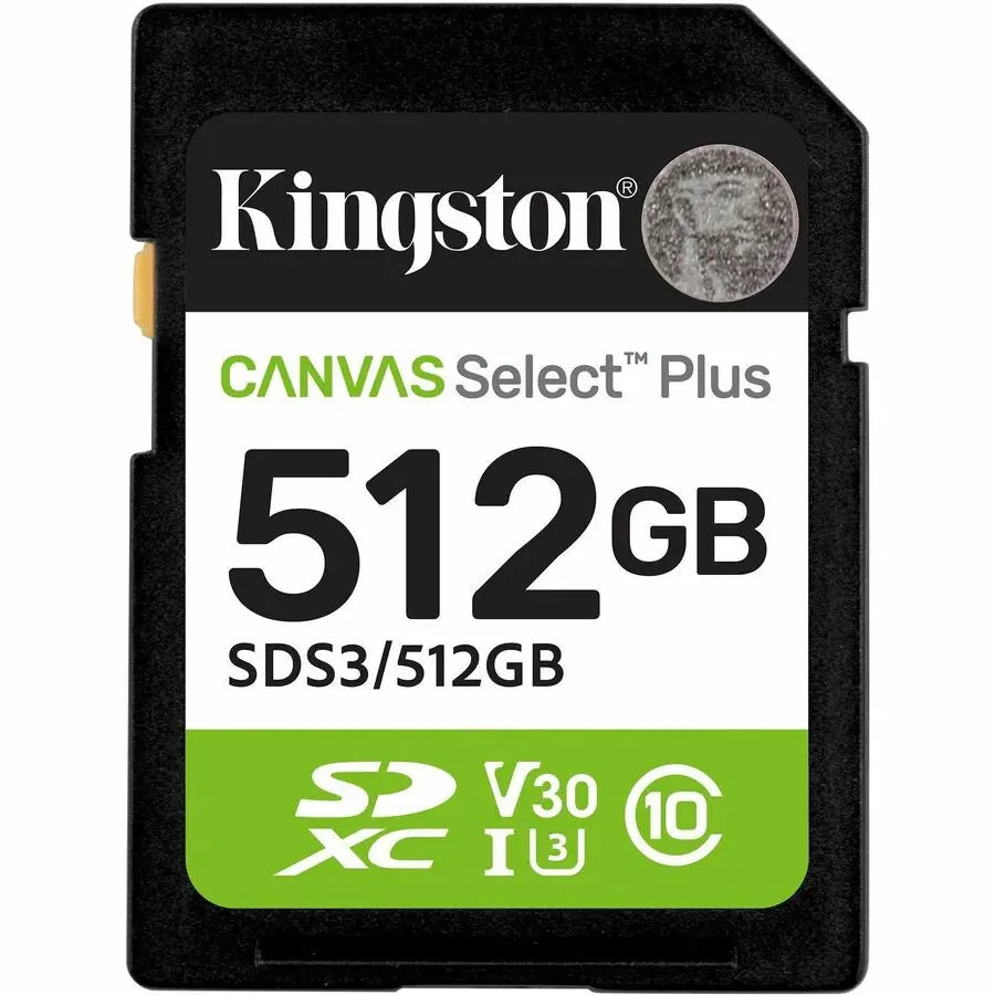 Kingston Canvas Select Plus 512GB SDXC Card - Reliable Performance for Photography and Video