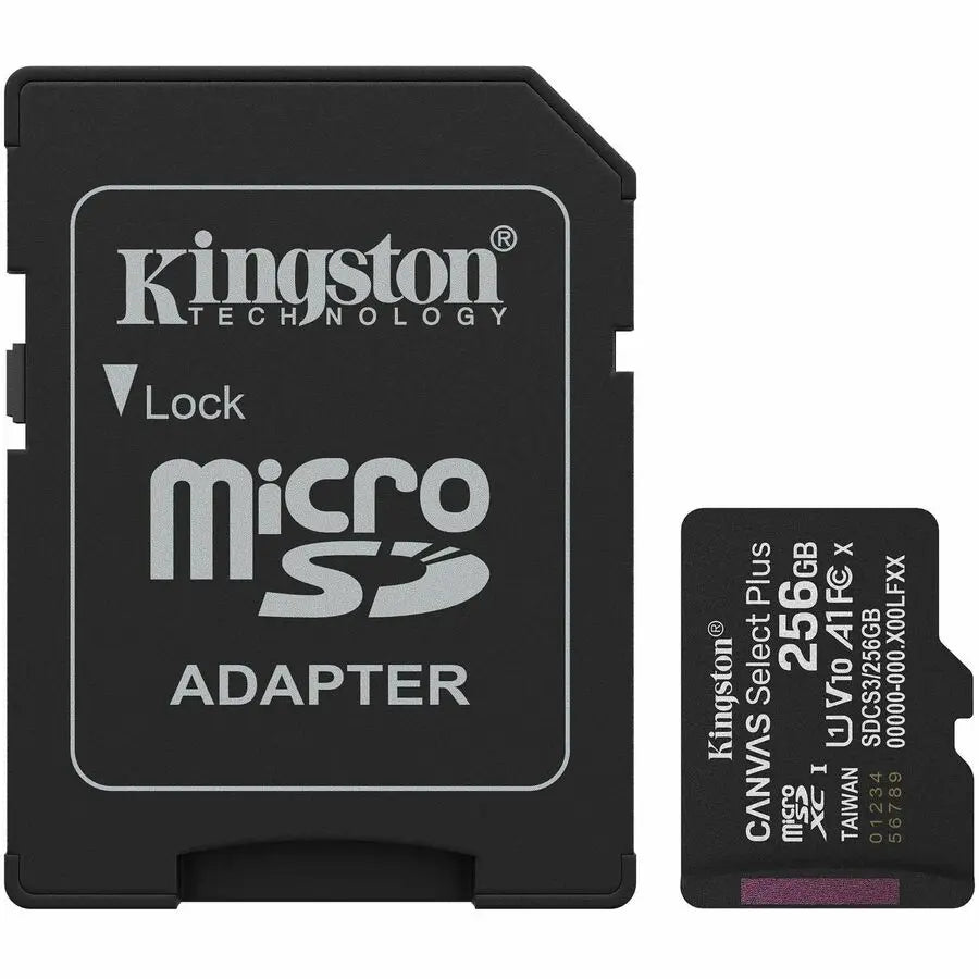Kingston Canvas Select Plus 256GB microSDXC Card – High-Speed UHS-I Memory for Android Devices & Cameras