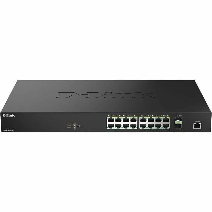 D-Link DMS-1250-18P Ethernet Switch – 16-Port Multi-Gigabit PoE+ with Layer 3 Routing and Advanced Management