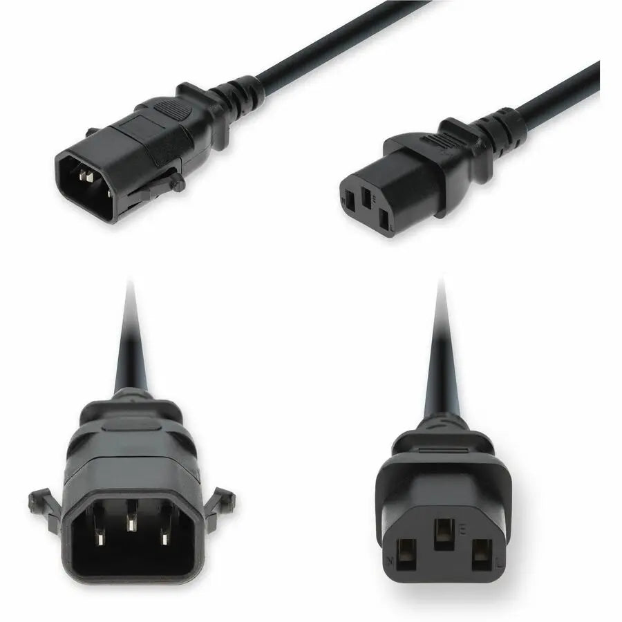 AddOn 4ft C14 Male to C13 Female Power Cable – 14 AWG, 250V, Black