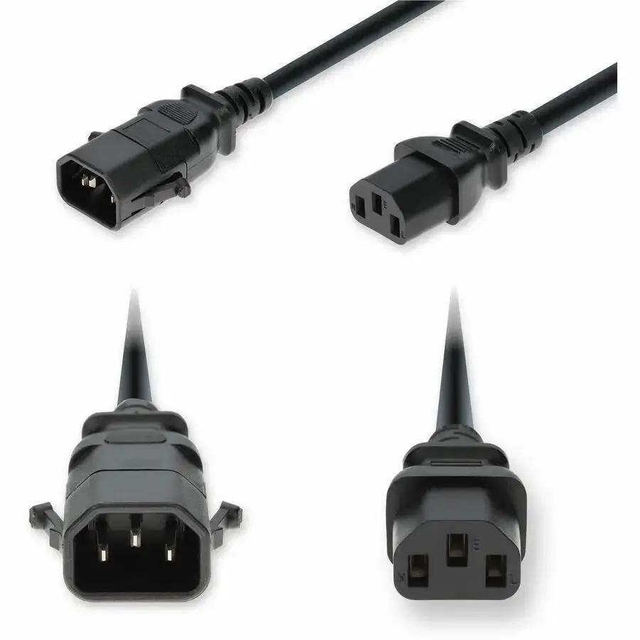 AddOn 4ft C14 Male to C13 Female Power Cable – 14 AWG, 250V, Black by ADDON
