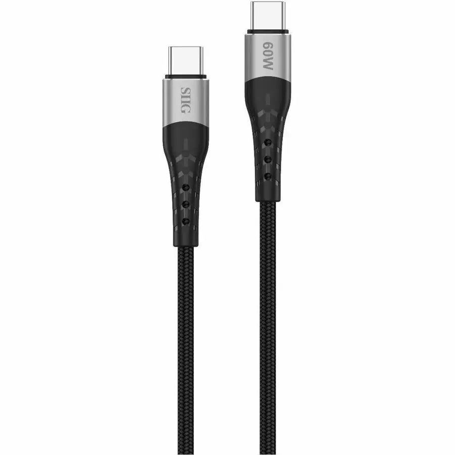 SIIG USB-C to USB-C 60W Charging and Sync Cable - 6ft, Black