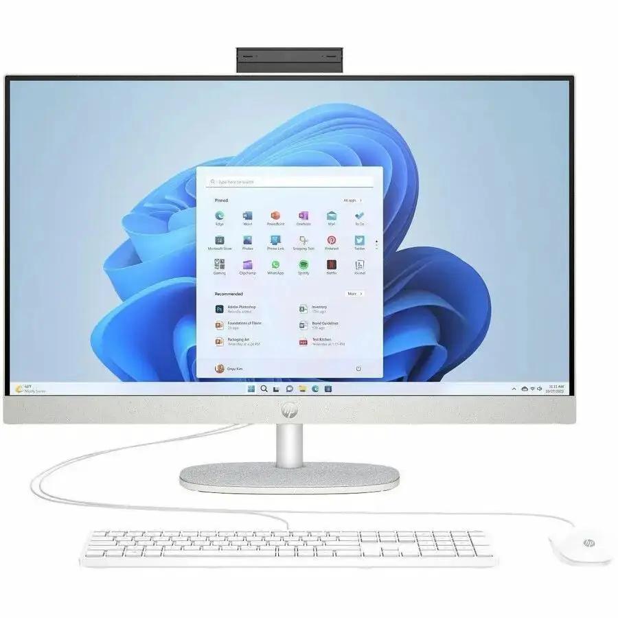 HP 27-cr0307c All-in-One Desktop with AMD Ryzen 5, 16GB RAM, 1TB SSD, 27-inch Full HD Touchscreen, Shell White by HP Inc.