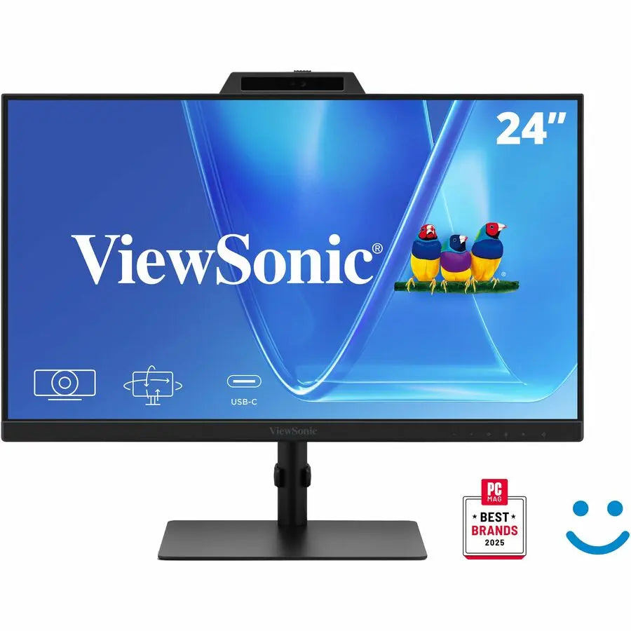 ViewSonic VG2441V 24-Inch Full HD IPS Video Conferencing Monitor with Windows Hello and Webcam