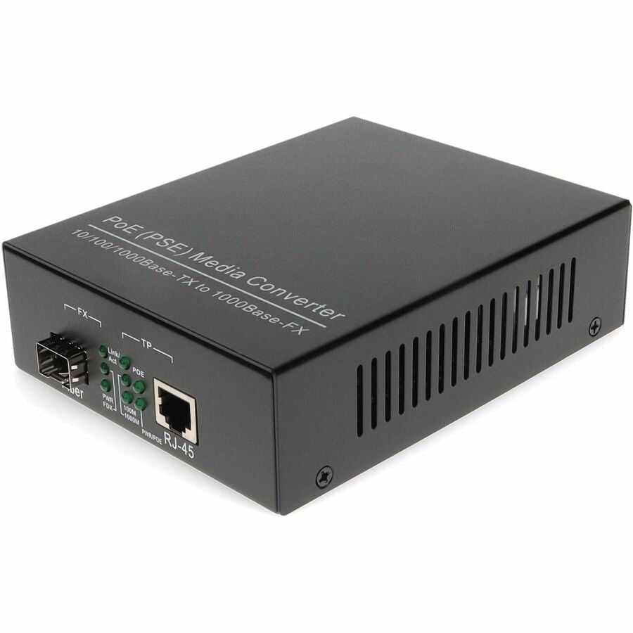 AddOn 10/100/1000Base-TX to Open SFP Port PoE Media Converter (Model ADD-GMC-SFP-POE)