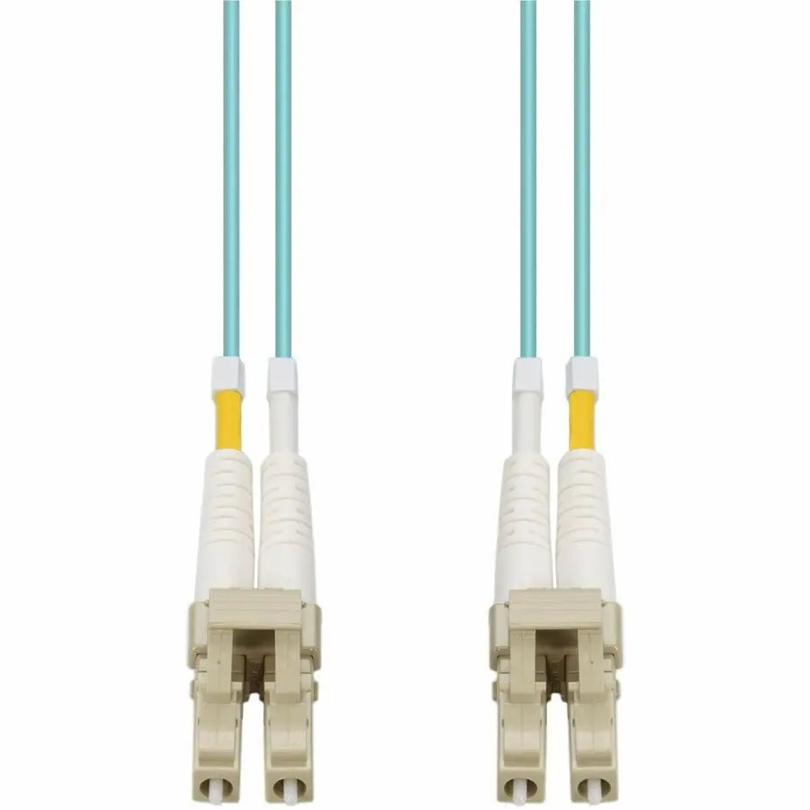 AddOn 0.5m LC to LC Aqua OM4 Duplex OFNR Riser-Rated Fiber Patch Cable