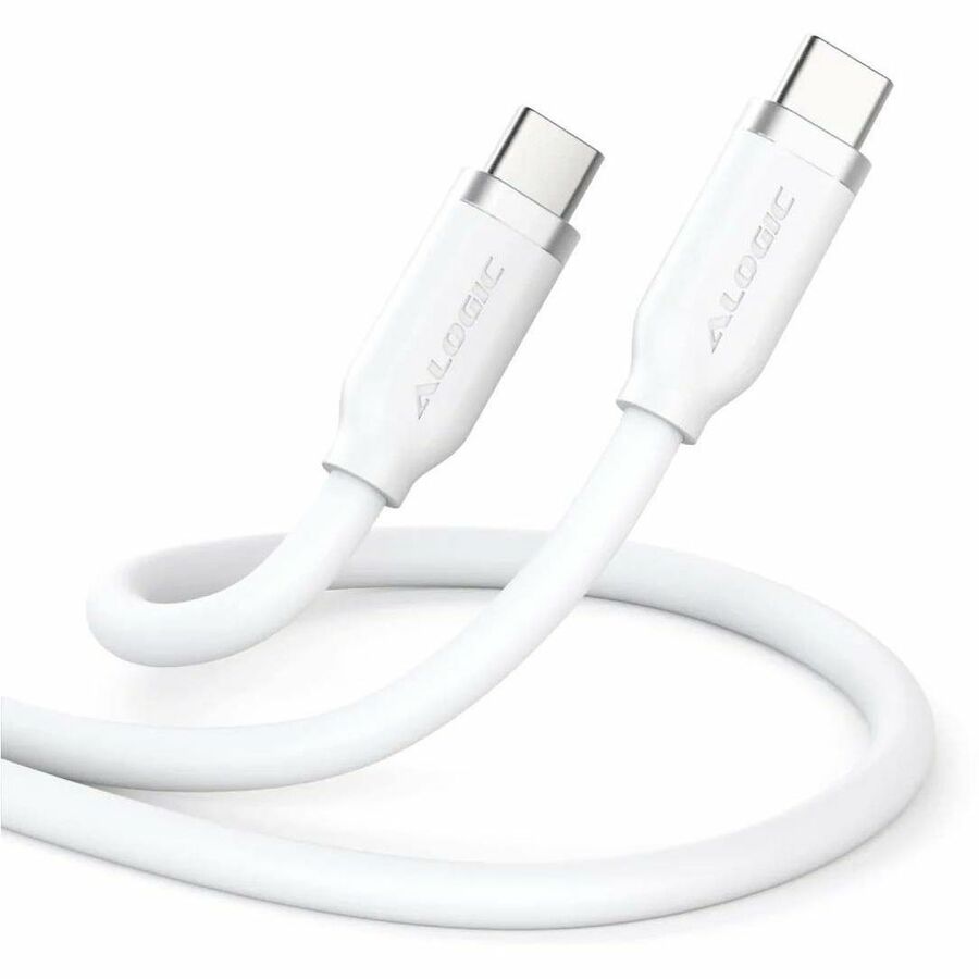 ALOGIC Elements USB-C Silicone Flexible Charging Cable, 240W, White, ELSI5U2CCWH1