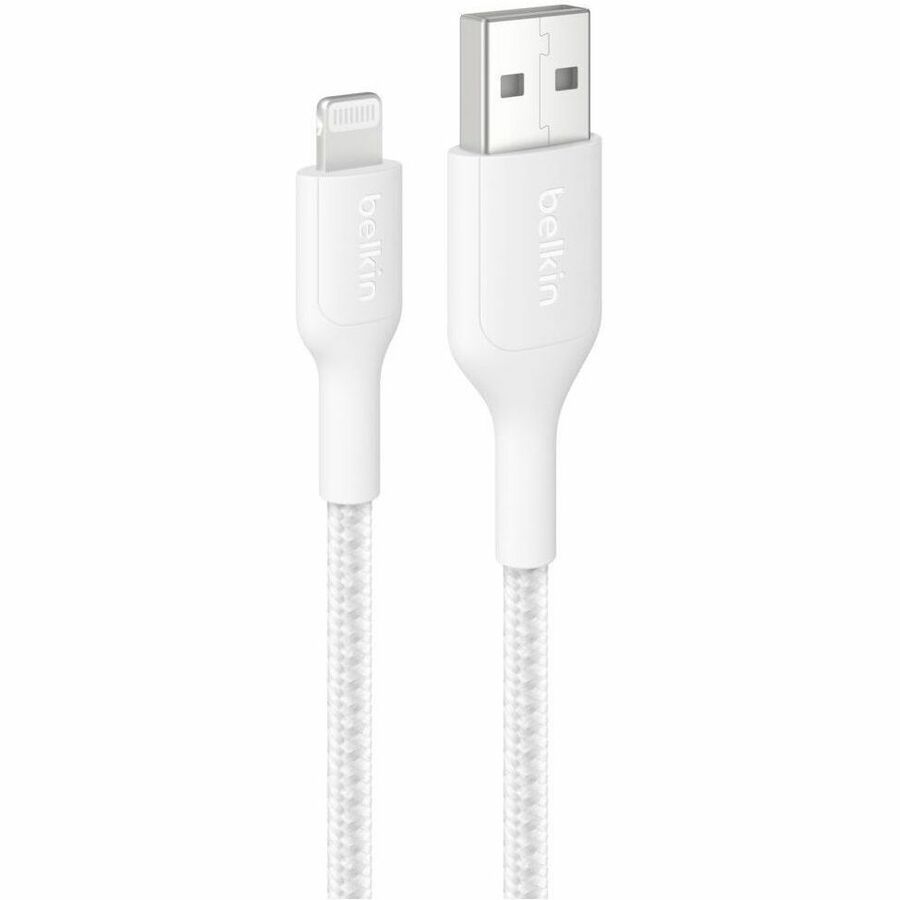 Belkin BoostCharge Pro Braided USB-A to Lightning Cable – 3.3 ft / 1 m, White