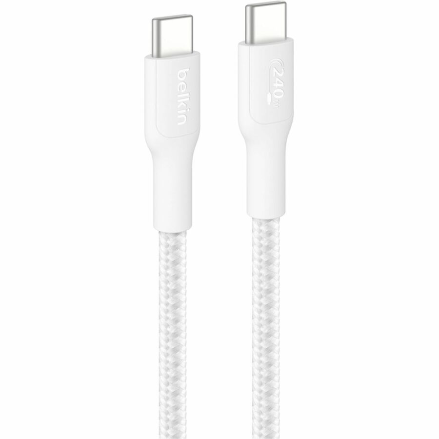 Belkin BoostCharge Pro USB-C to USB-C Braided Cable 240W, CAB025FQ2MWH, White