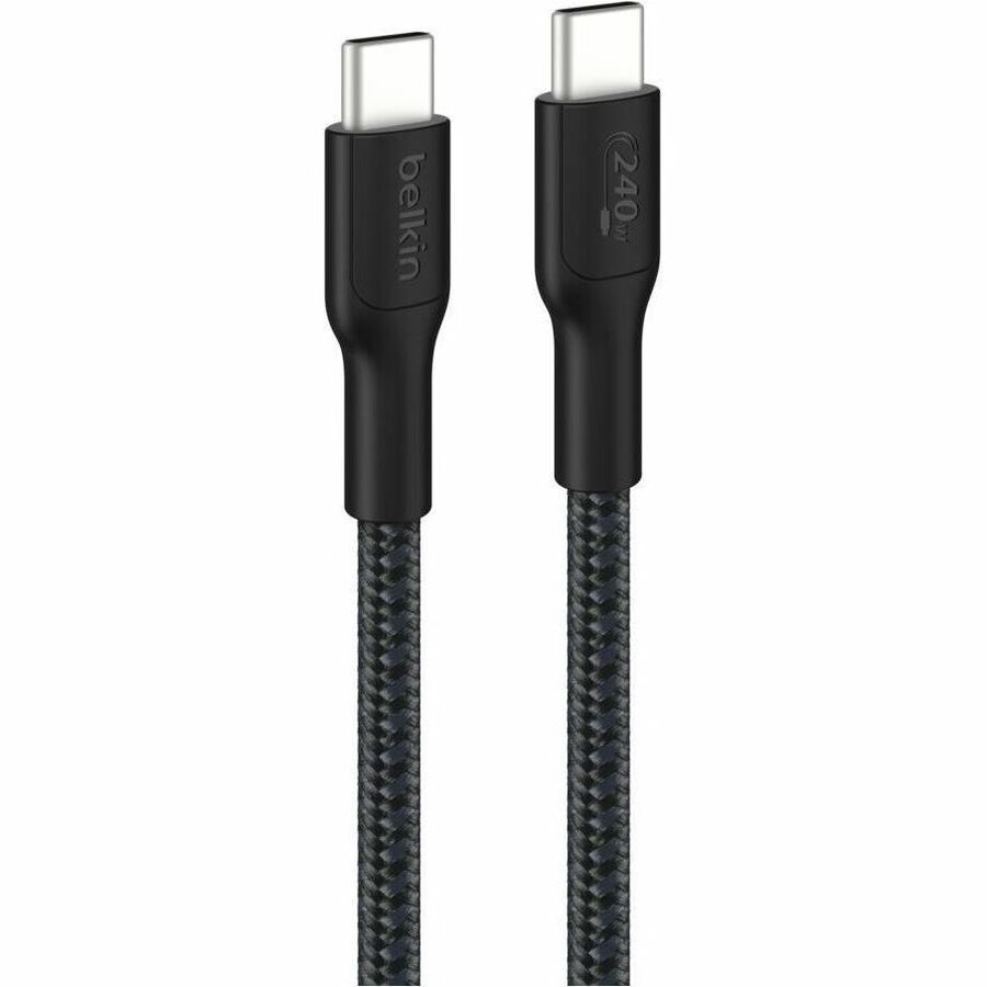 Belkin BoostCharge Pro USB-C to USB-C Braided Cable 240W, 9.8 ft, Black – CAB025FQ3MBK