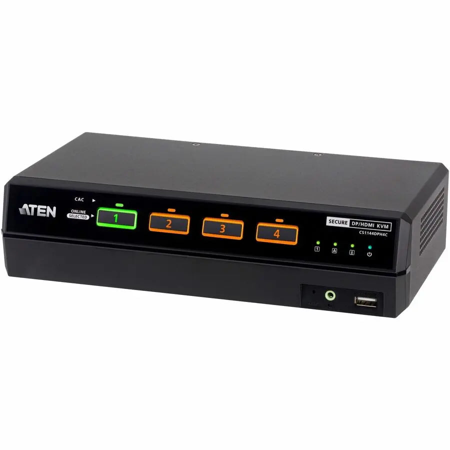 ATEN CS1144DPH4C 4-Port Dual Display Universal Secure KVM Switch with Ultra-High-Resolution Video and Security Features