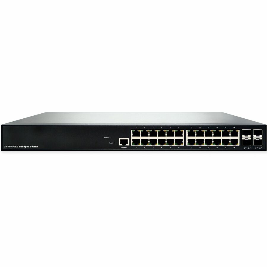 Black Box LGB5000 Series Managed Gigabit Ethernet Switch with 24 Copper Ports and 4 SFP+ Modules