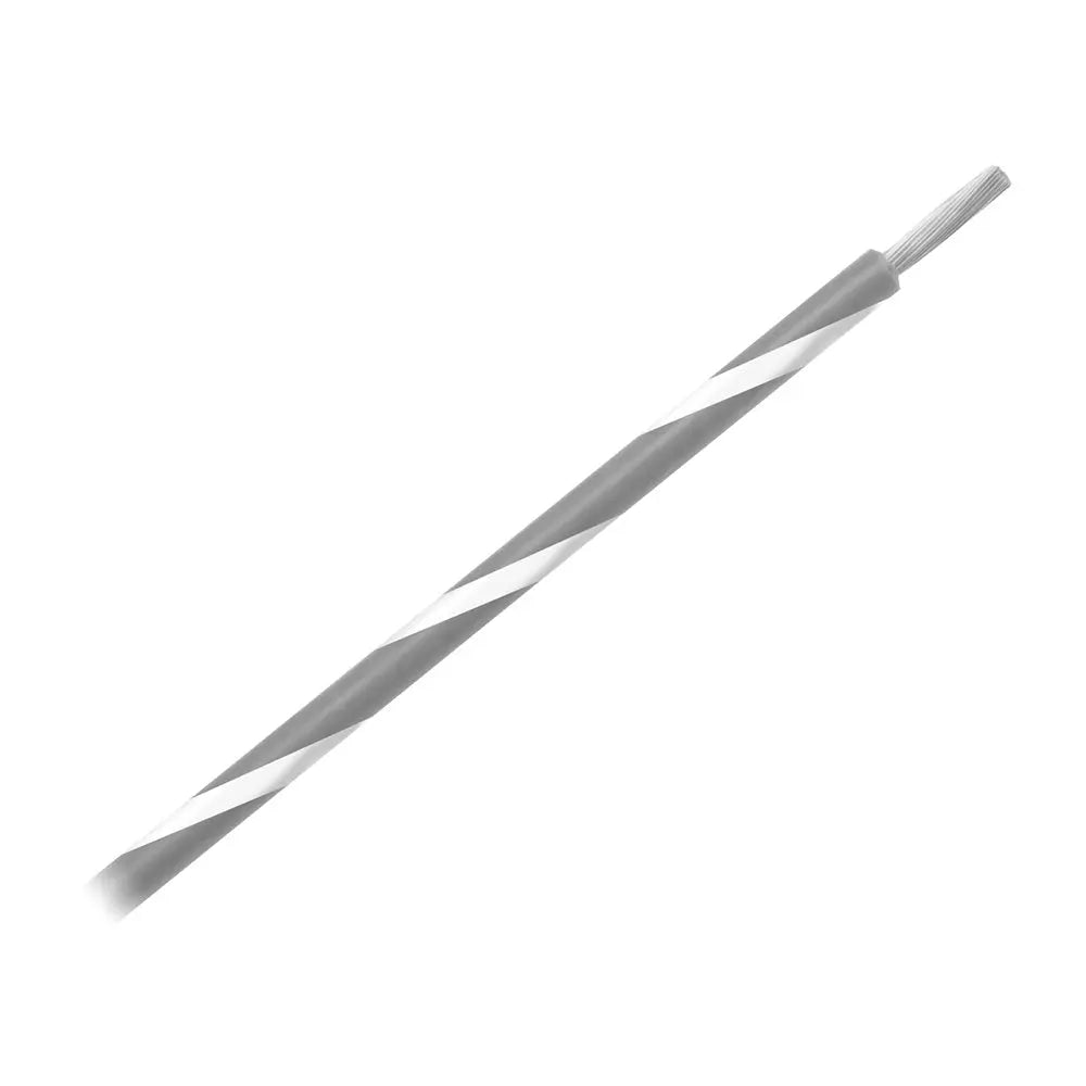 Pacer 14 AWG Striped Marine Wire 500 ft - Grey with White Stripe