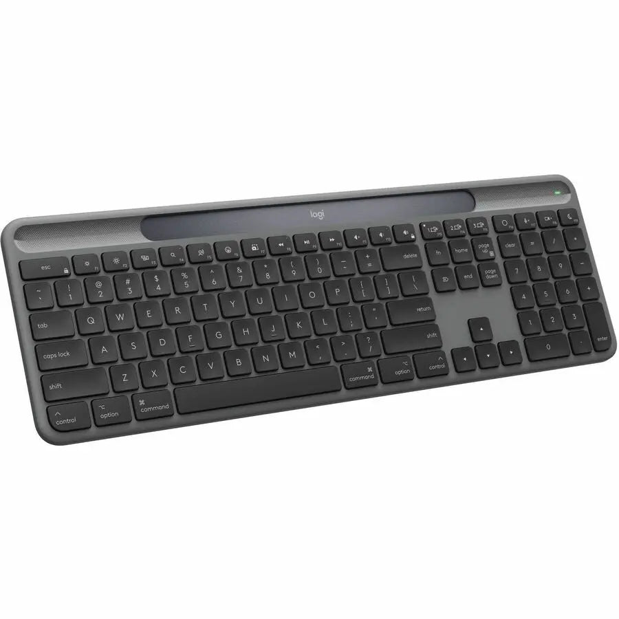 Logitech Signature Slim Solar+ keyboard for Mac, solar and artificial light powered, durable battery that lasts up to 10 years, customizable keys, Bluetooth, Graphite