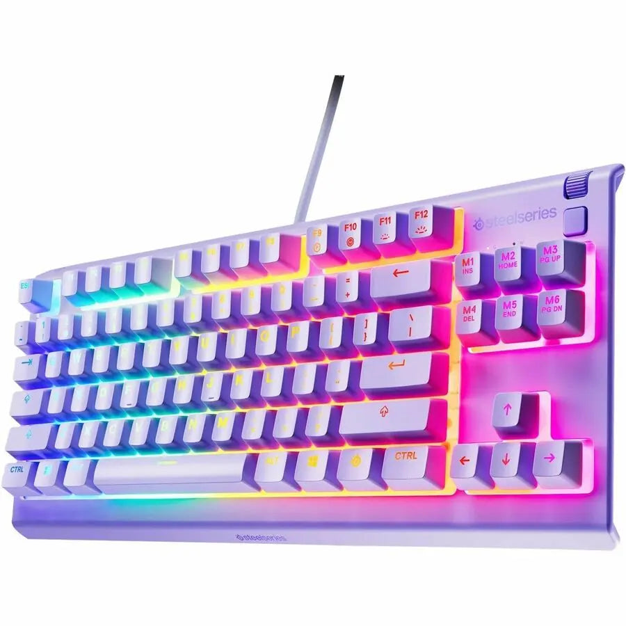 SteelSeries Apex 3 TKL Lavender Gaming Keyboard – High Stability, Quiet Keys, USB Connectivity for Xbox & Mac OS X