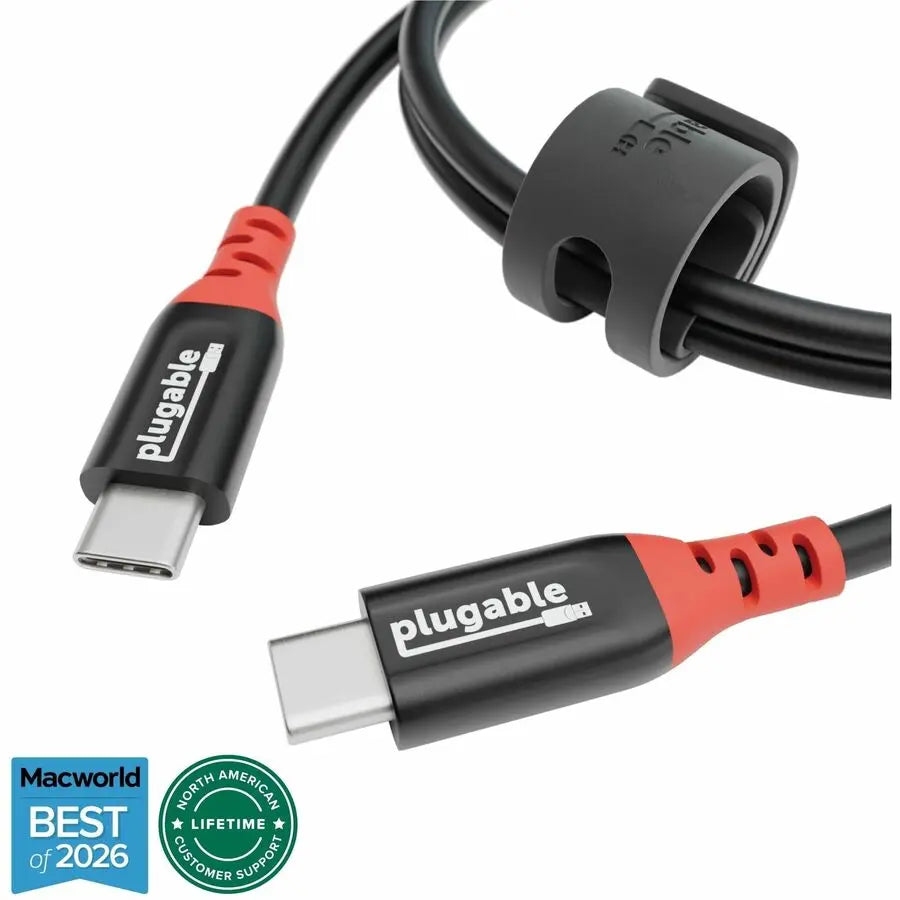 Plugable USB C to USB C Cable, Data Blocker Charge Only - 3.3ft, 240W Fast Charging