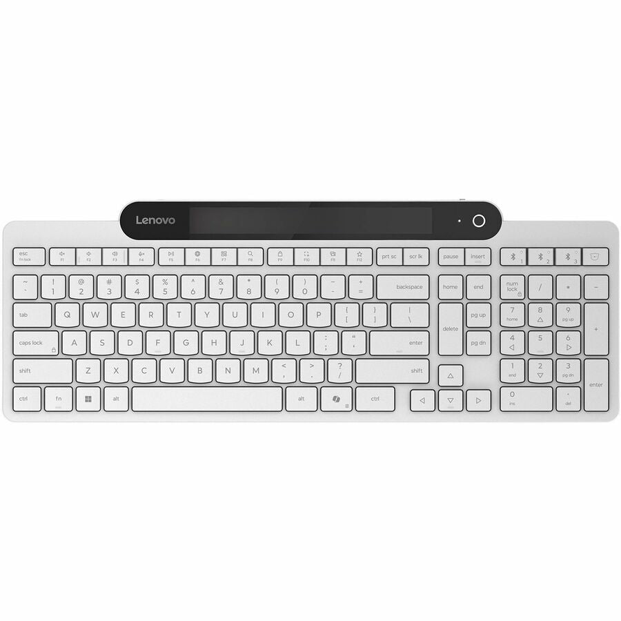 Lenovo 800 Self-Charging Bluetooth Keyboard - Energy Harvesting, Multi-Device Support, White