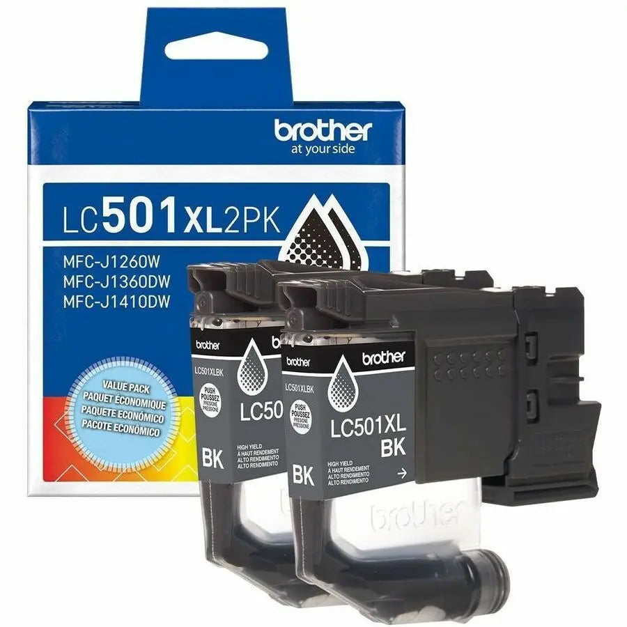 Brother LC501XL2PKS Twin Pack High-Yield Black Ink Cartridges for Brother Work Smart MFC-J Series