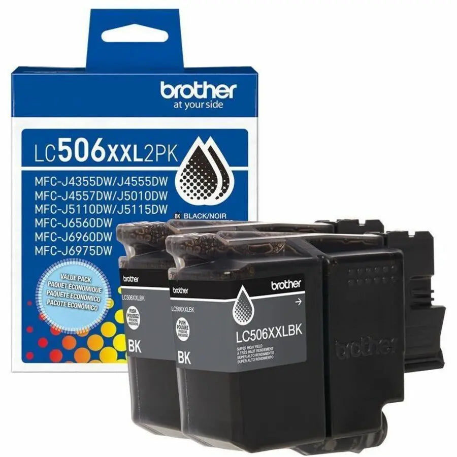 Brother Genuine LC506XXL 2PK Twin Pack Super High-Yield Black Ink Cartridges for Brother INKvestment Printers