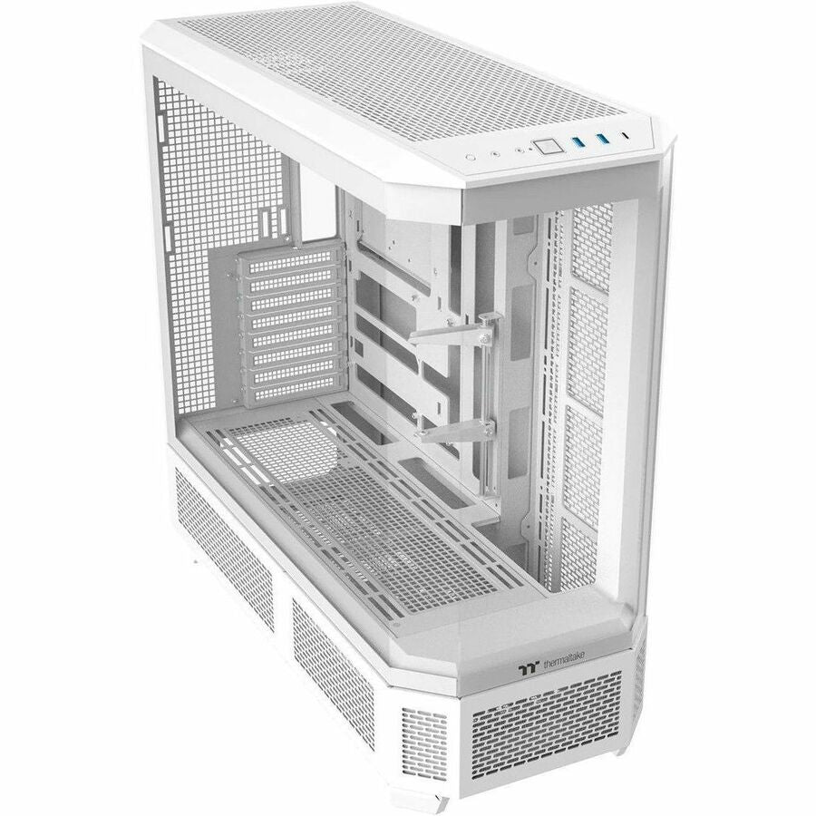 Thermaltake View 600 TG Snow Full Tower Gaming Case with Tempered Glass Panels and Customizable LCD Display