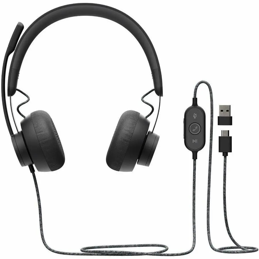 Logitech Zone Wired 2 - Noise-Canceling Headset with Adaptive Hybrid ANC, USB-C with USB-A adapter, Offwhite