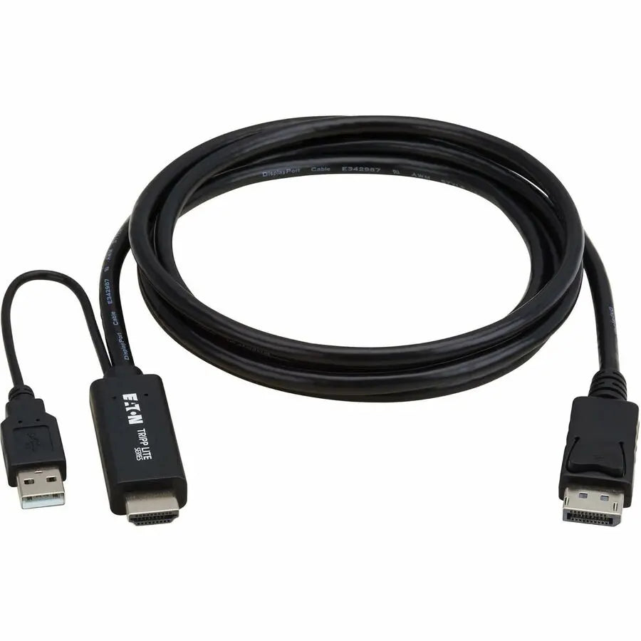 Tripp Lite series HDMI to DisplayPort Active Adapter Cable (M/M) - 4K 60 Hz, USB Power, Black, 2 m