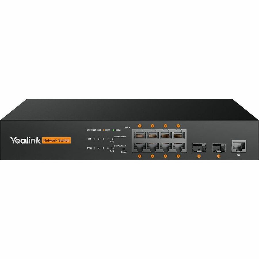 Yealink RCH80 Ethernet Switch – Managed Layer 2 Network Switch with 8 Gigabit Ports and PoE+ Support