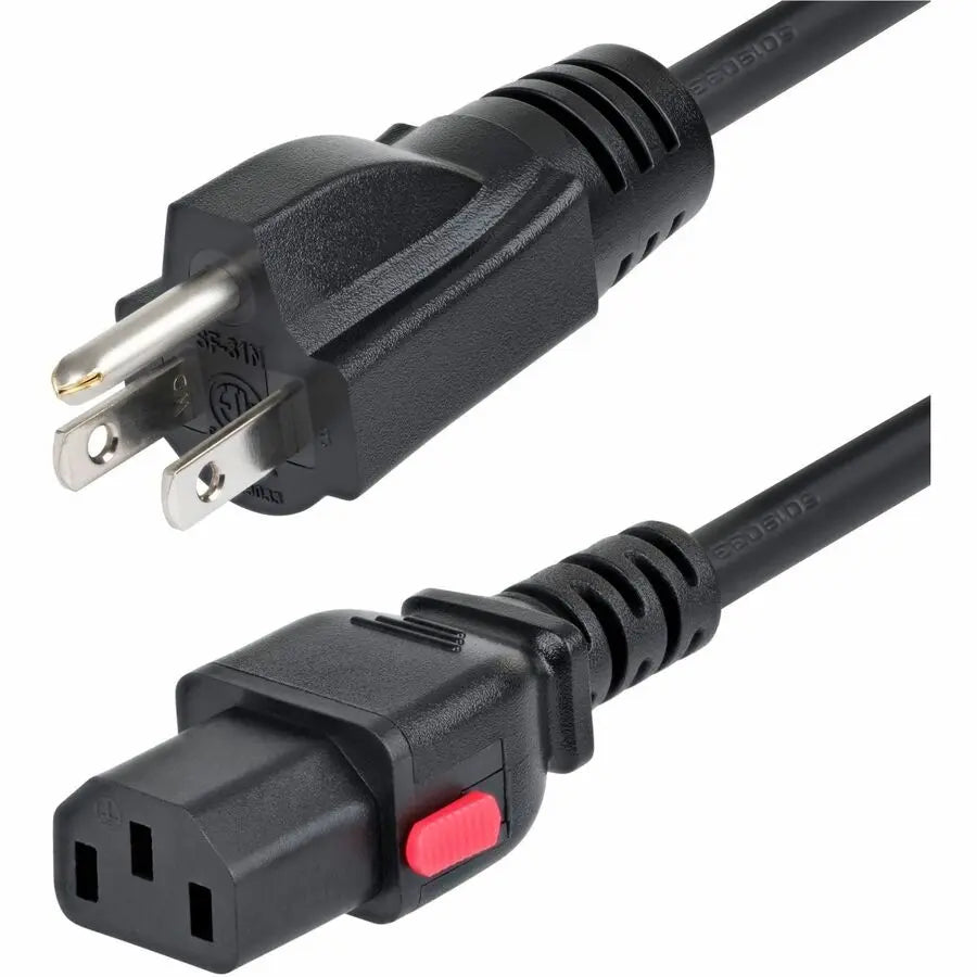 StarTech.com 6ft NEMA 5-15P to Locking C13 Power Cord - 125V, 10A, 18AWG for IT Equipment