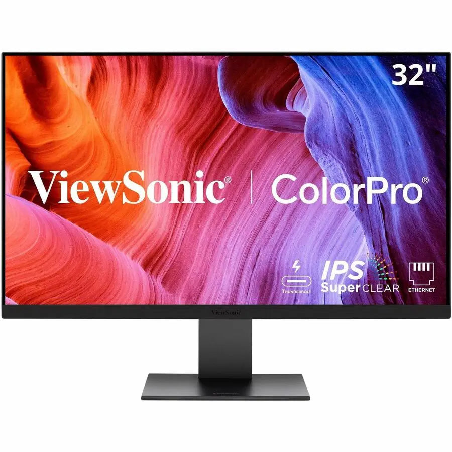 ViewSonic VP3276T-4K 32 Inch 4K UHD IPS Docking Monitor with Thunderbolt 4, Advanced Ergonomics, 100% sRGB Rec 709, Pantone Validated, USB C, HDMI, and DP Daisy Chain for Home and Office
