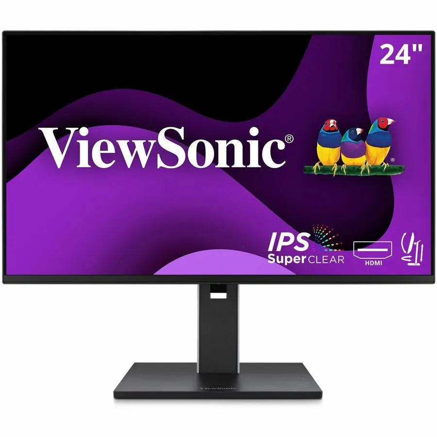 ViewSonic VG2451 24 Inch IPS 1080p Ergonomic Monitor with Full Adjustability, 100Hz, 4-Port USB Hub, HDMI, DisplayPort, and USB C Inputs for Home and Office