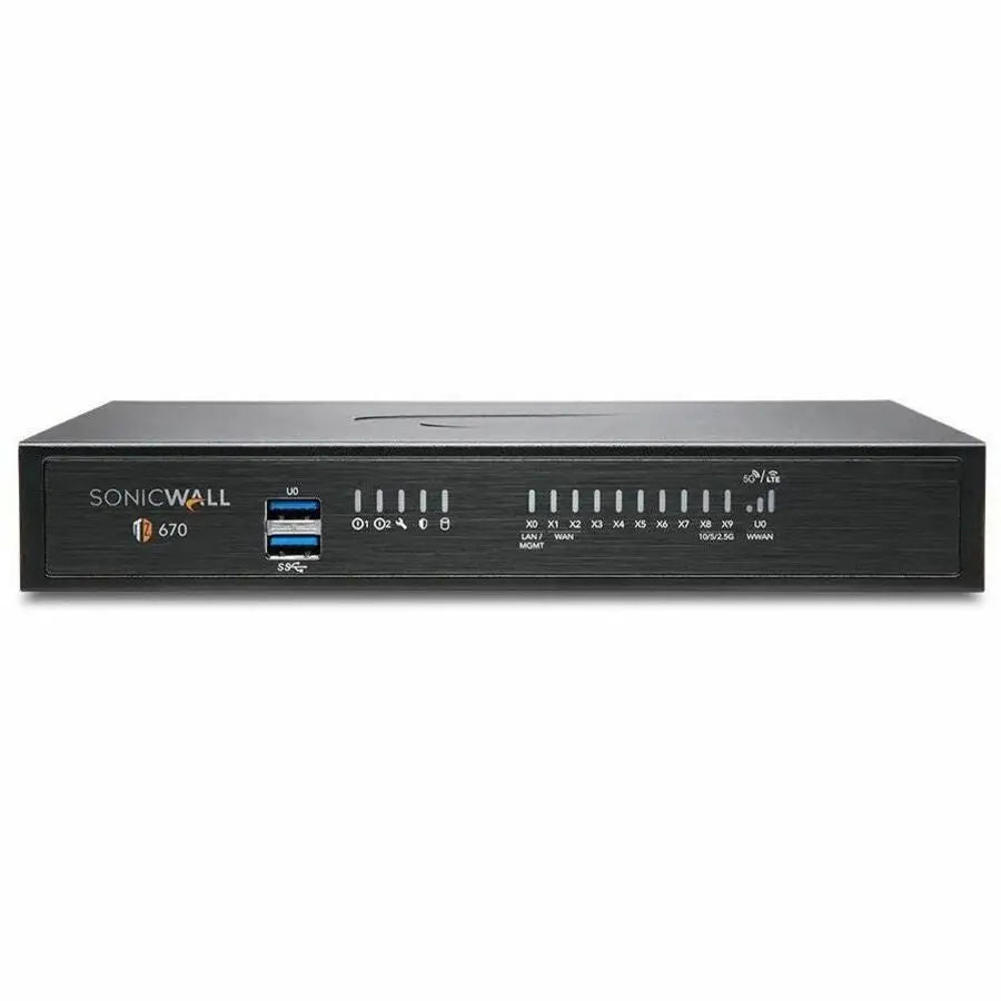 SonicWall TZ670 Network Security Firewall Appliance with Secure SD-WAN and Zero-Touch Deployment