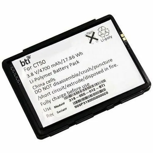 BTI 318-055-012-BTI 3.8V 4700mAh Lithium-Ion Battery for Honeywell CT60, CT50, CT60XP