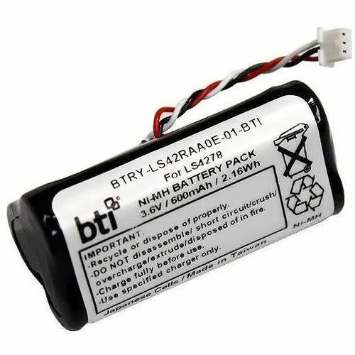 Battery Technology Inc. BTRY-LS42RAA0E-01-BTI 3.6V 600mAh NiMH Battery for Zebra LS4278, LI4278, DS6878