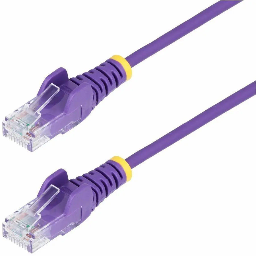 StarTech.com 9-inch Purple Slim CAT6 Ethernet Cable with LSZH Jacket and PoE++ Support