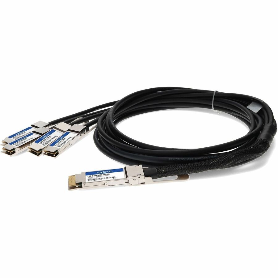AddOn Arista Networks CAB-D-4Q-400G-3M Compatible 400GBase-CU QSFP-DD to 4xQSFP56 100G PAM-4 Passive Copper Direct Attach Cable