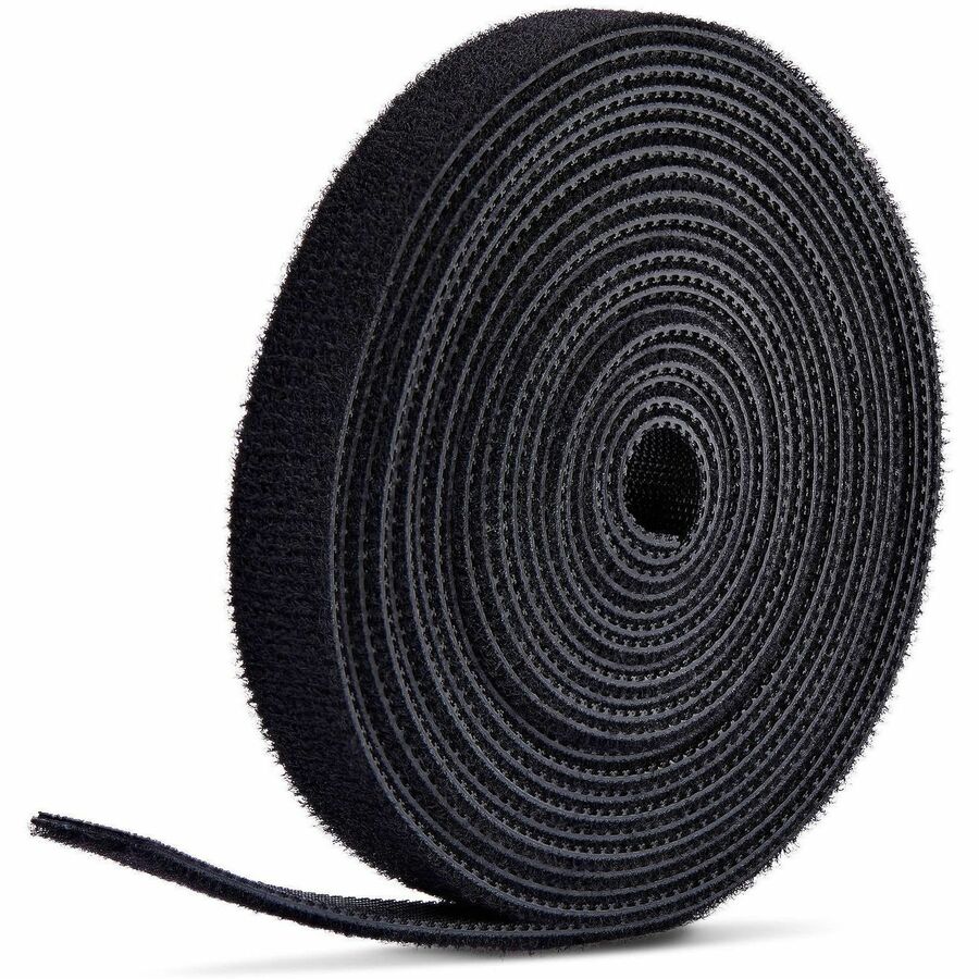 StarTech.com HKLP7505B 75 ft Hook-and-Loop Cable Tie Roll, 0.5 in Wide, Black