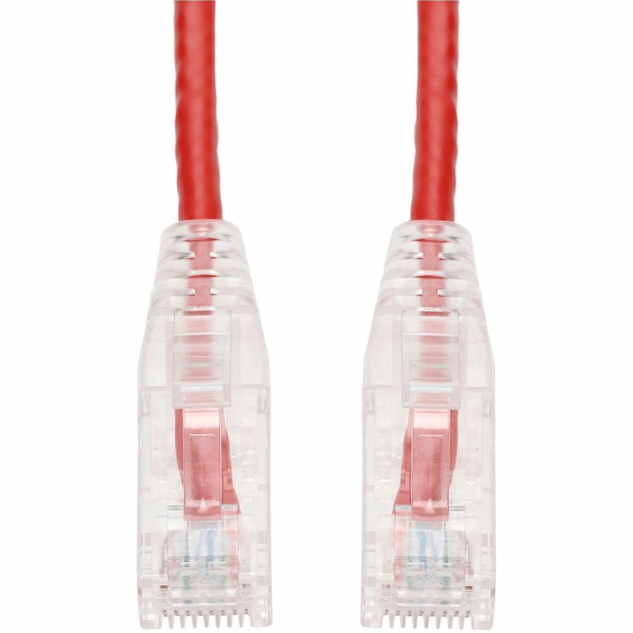 AddOn 17ft Red CAT 6 Slim PVC Ethernet Cable with Snagless Clear-Claw RJ-45 Male Connectors