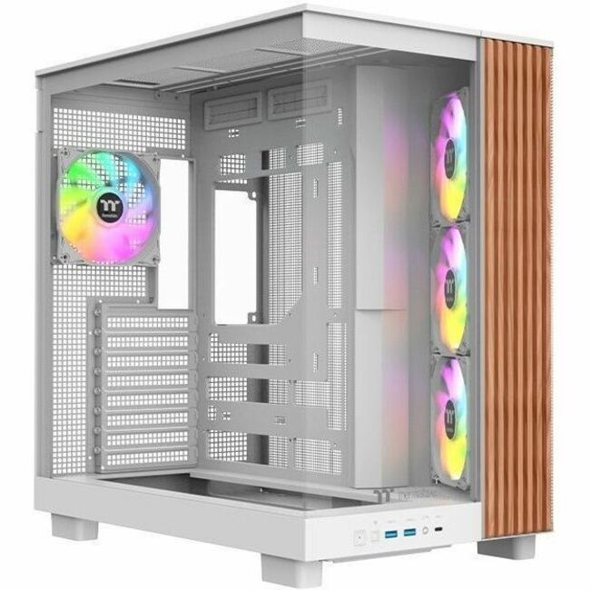 Thermaltake View 380 XL WS ARGB Snow Mid Tower PC Case with Tempered Glass Panels and ARGB Fans
