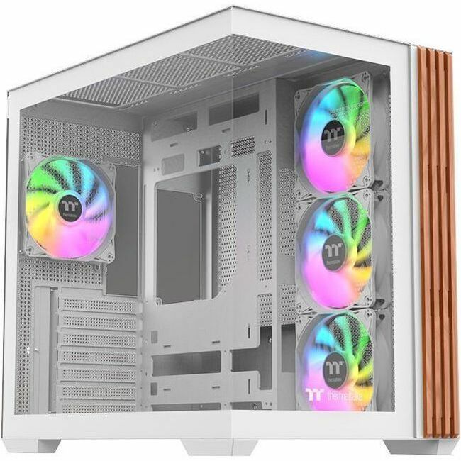 Thermaltake View 380 WS ARGB Snow Mid Tower Chassis - White Computer Case with Tempered Glass, Support for Up to 360mm Radiator, 10 Fan Slots, and Hidden Connectors
