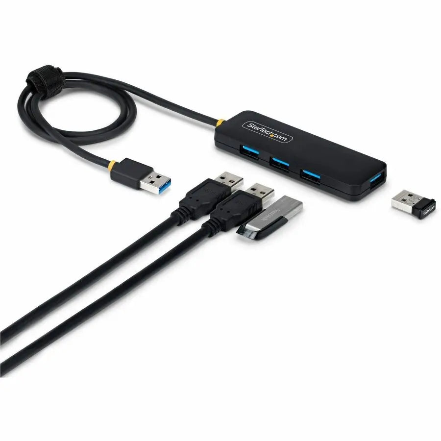 StarTech.com 4-Port USB-A Hub H5A4AUSBHUB2 – 5Gbps, Bus-Powered, Compact with 2ft Cable