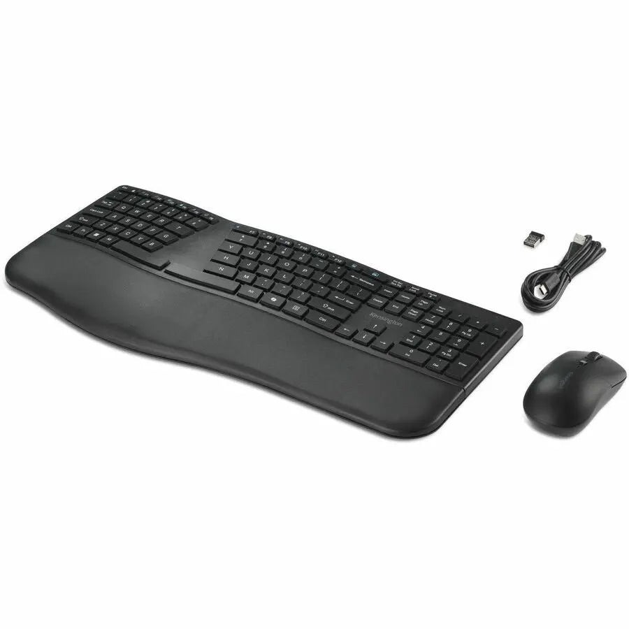 Kensington Pro Fit™ Ergo KM680 EQ Rechargeable Desktop Set – Ergonomic Wireless Keyboard and Mouse for Multi-Device Use