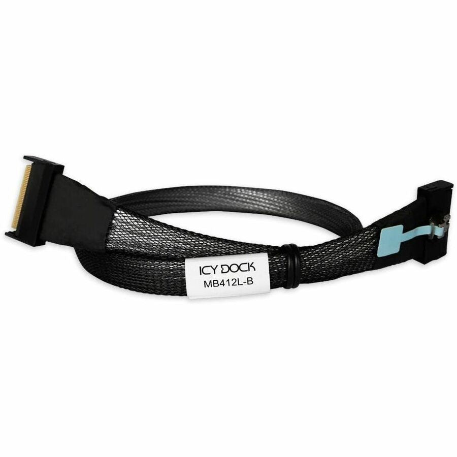 ICY DOCK MB412L-B MCIO 8i SFF-TA-1016 to MCIO 8i SFF-TA-1016 PCIe 5.0 Cable, 19.69-Inch