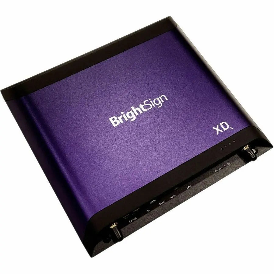 BrightSign XD6 Digital Player with 4K Graphics and PoE+ – Wall Mountable, Purple