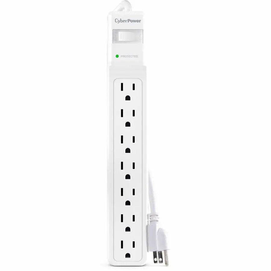 CyberPower CSB706W Essential 7-Outlet Surge Protector with 1800 Joules of Surge Suppression