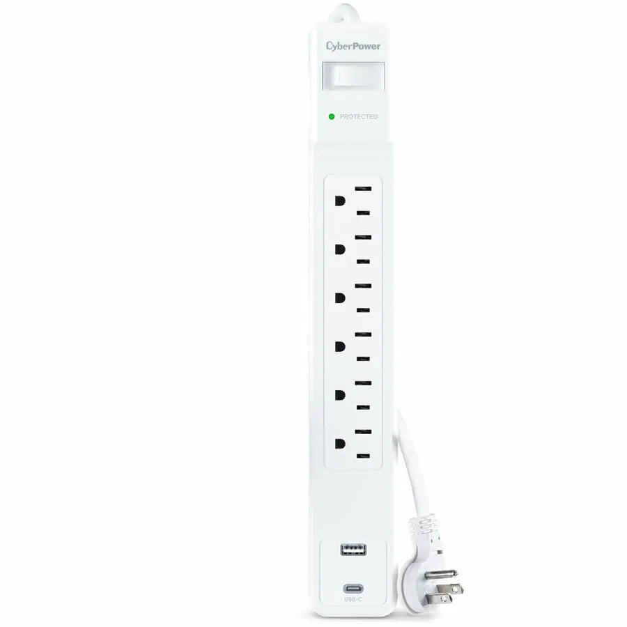 CyberPower CSP604UCW Home and Office Surge Protector with 6 Outlets and USB Charging Ports