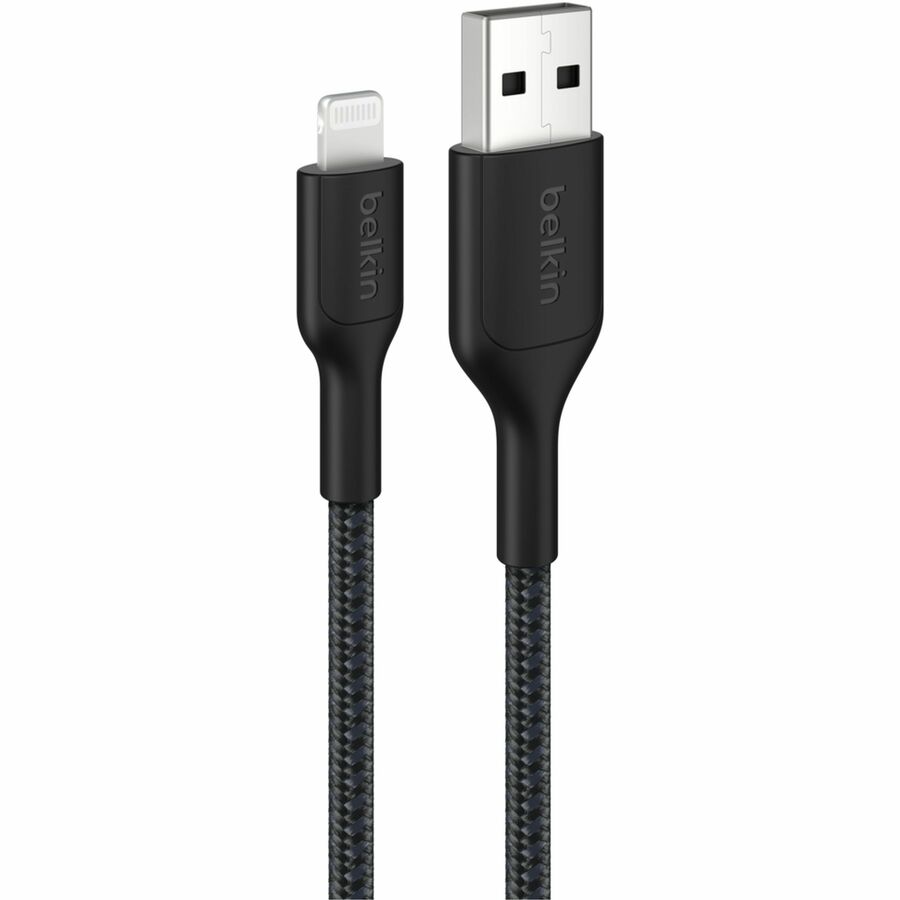 Belkin BoostCharge Pro Braided USB-A to Lightning Cable, 3.3 ft, Black, CAA020FQ1MBK