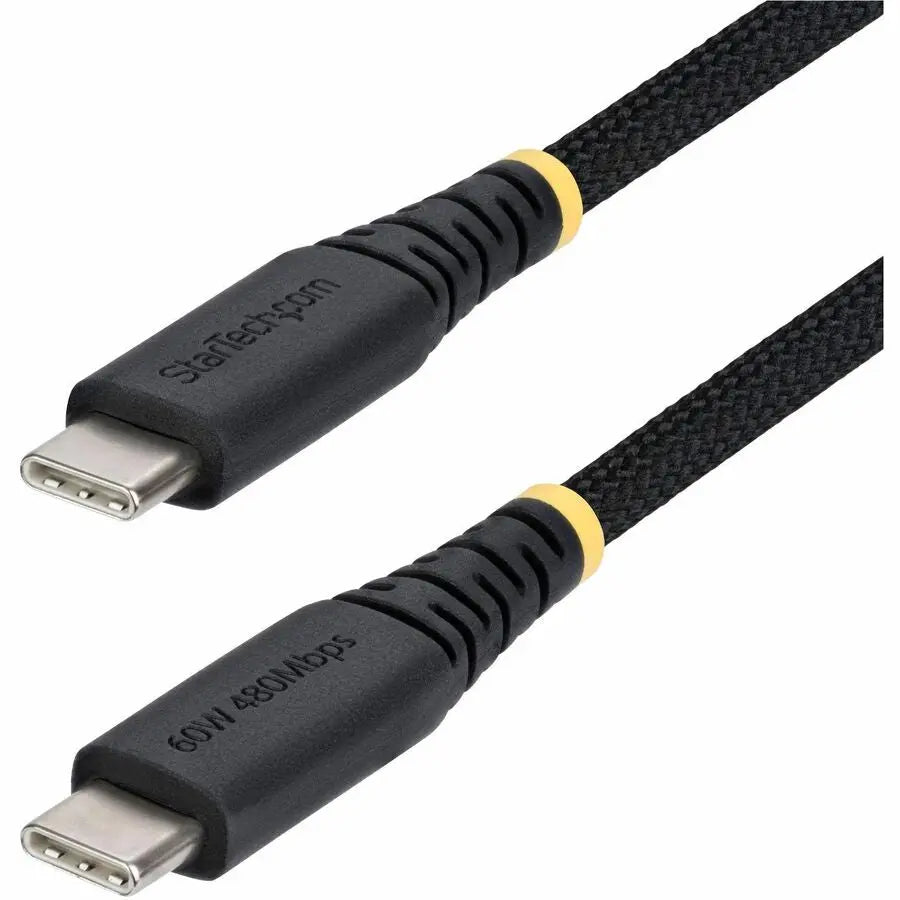 StarTech.com Braided USB-C Cable - 6ft, 60W Power Delivery, Rugged TPE & Nylon Jacket